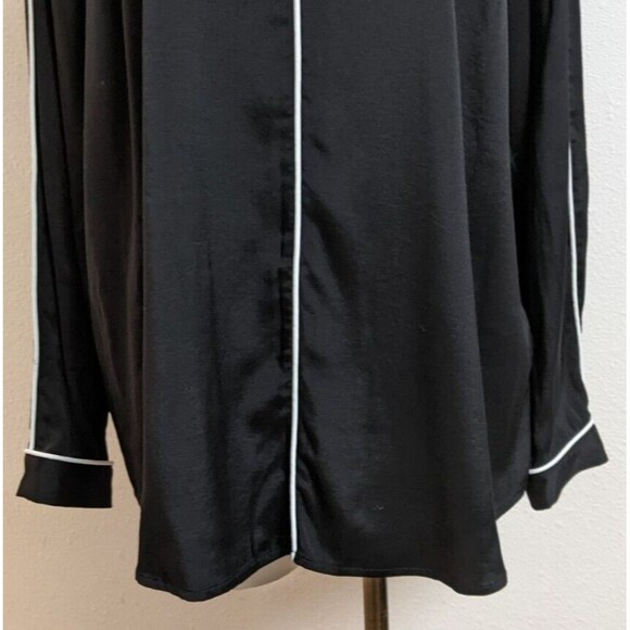 Women's UNIVERSAL STANDARD Black Viscose/Spandex Long Sleeve Blouse M/18-20 - Picture 16 of 16